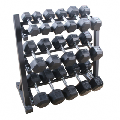 معدات الصالة الرياضية Dumbbell Rack 3-Tier Commercial Dumbbell Rack Dumbbell Set Gym for sale
