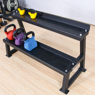 2 طبقات سوداء قوة kettlebell رف
